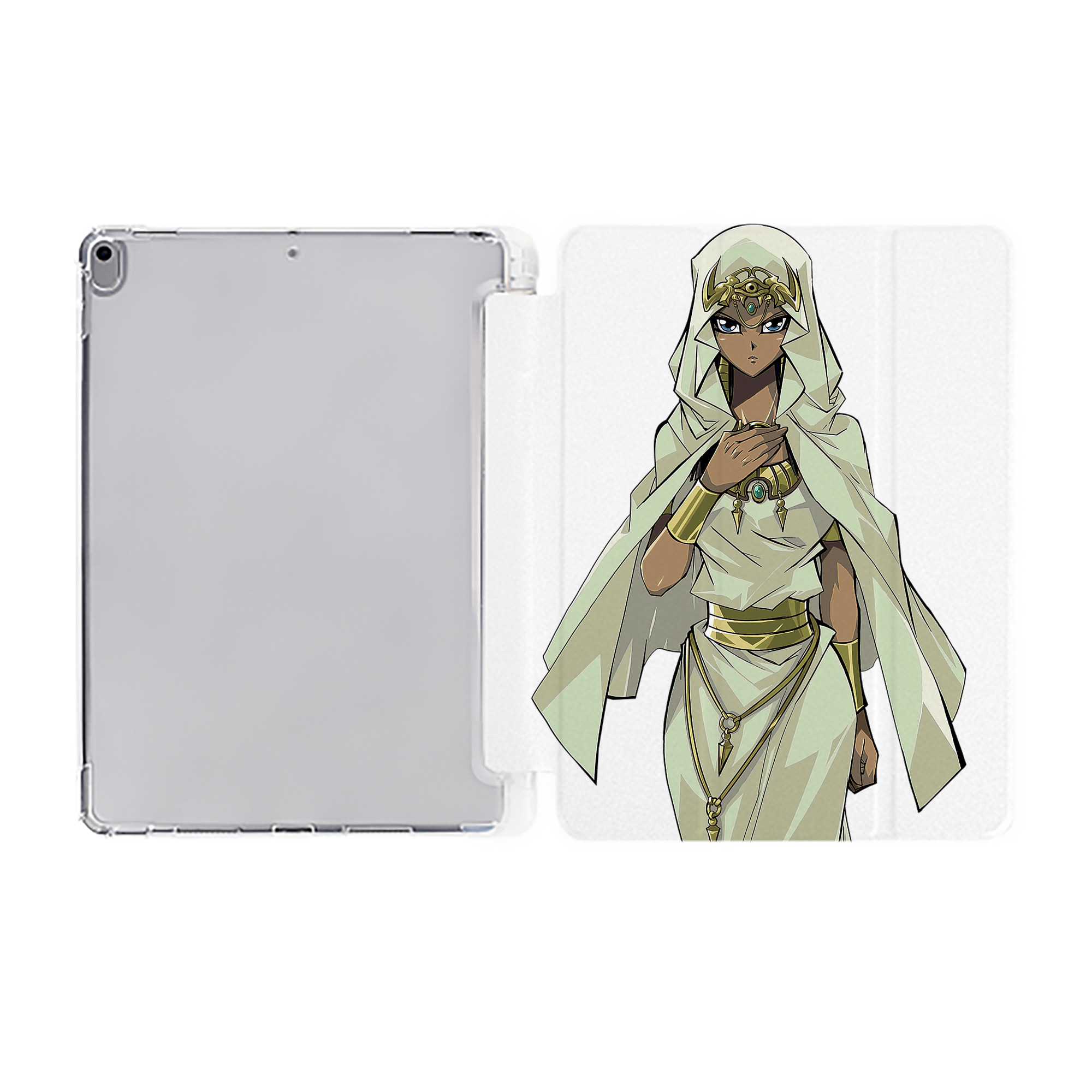 （画像用） 遊☆戯☆王 Yu-Gi-Oh! IPad ケース ペン収納付き 三つ折りスタンド PUレザー×シリコン 対応機種9.5/10.5/10.9インチ